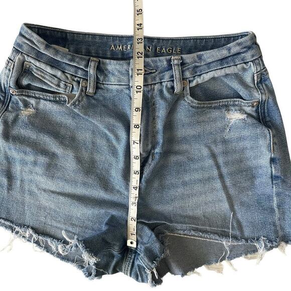 American Eagle Curvy Mom Jean Short Women's 8 Blue Denim Western Festival‎ - Picture 7 of 7